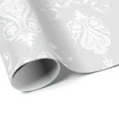 Elegant lichtgrijs & wit bruiloft, luxe bruids- cadeaupapier (Rol Hoek)
