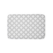 Elegant lichtgrijs wit roosterpatroon badmat (Voorkant)