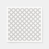 Elegant lichtgrijs wit roosterpatroon servetten (Voorkant)