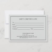 Elegant lichtgrijs zakelijk cadeaubon Logo (Voorkant)