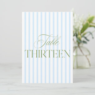 Elegant Lichtgroen & Blauw Bruiloft 13 Tafelnummer