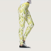 Elegant lichtgroen geel blad patroon leggings (Rechts)