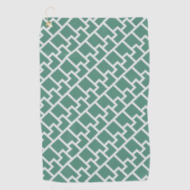 Elegant Lichtgroen Geometrisch Patroon Golfhanddoek