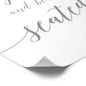 Elegant lichtgroen zitplaats bord poster (Hoek)