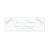 Elegant lichtgroene boog retour adreslabel etiket (Voorkant)