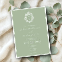 Elegant Lichtgroene Kuif Monogram Trouwdag