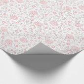 Elegant lichtroze Floral Patroon Cadeaupapier (Hoek)