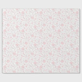 Elegant lichtroze Floral Patroon Cadeaupapier (Vlak)