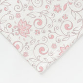 Elegant lichtroze Floral Patroon Fleece Deken (Hoek)