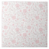 Elegant lichtroze Floral Patroon Tegeltje (Voorkant)