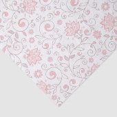 Elegant lichtroze Floral Patroon Tissuepapier (Detail)