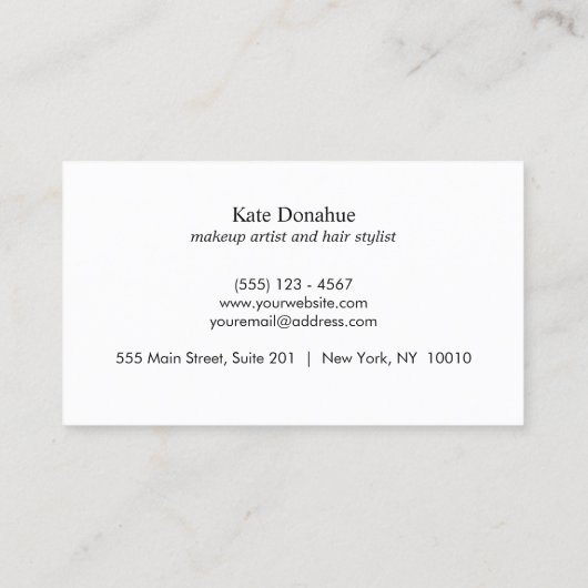 Elegant lichtroze gouden stripper Cosmetoloog Visitekaartje (Achterkant)