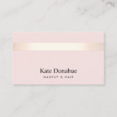 Elegant lichtroze gouden stripper Cosmetoloog Visitekaartje (Voorkant)