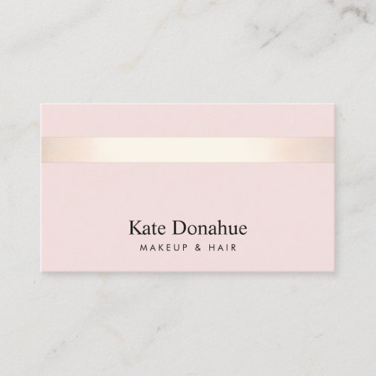 Elegant lichtroze gouden stripper Cosmetoloog Visitekaartje (Voorkant)