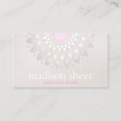 Elegant lichtroze Lotus-ventilator Visitekaartje (Voorkant)