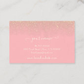Elegant lichtroze met Golden Glitter Rain Beauty Visitekaartje (Achterkant)