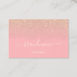 Elegant lichtroze met Golden Glitter Rain Beauty Visitekaartje