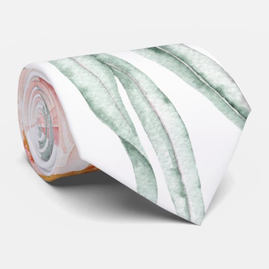 Elegant lichtroze pony Eucalyptus Wedding Groom Stropdas (Opgerold)