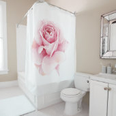Elegant lichtroze Roos op wit Douchegordijn (In situ)