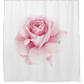 Elegant lichtroze Roos op wit Douchegordijn (Voorkant)