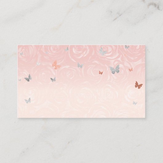 Elegant Lichtroze Zilver Waterverf Gift Registry Informatiekaartje (Achterkant)