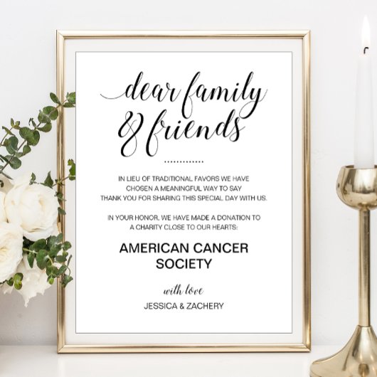 Elegant liefdadigheidsdonatie in Lieu voor het huw Poster