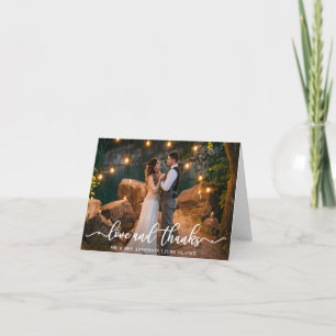 Elegant liefde Bedankt script huwelijksfotonota