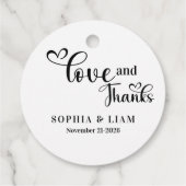 Elegant Liefde en Dank Script Trouwen Bedankjes Labels (Achterkant)