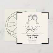 Elegant liefde in eerste vrijgezellenfeest spritz kaart (Voorkant / Achterkant)