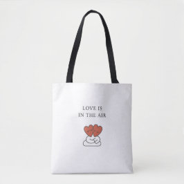 Elegant "Liefde is in de lucht" Knuffelen Harten T Tote Bag