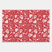 Elegant Liefde Kisses Key Pioen Roze Harten Inpakpapier Vel (Voorkant 2)