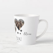 Elegant Liefde Valentijnsdag paar 3 foto Naam L Latte Mok (Rechts)