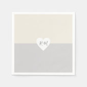 Elegant Liefdeshart met bruid & bruidegom Initiale Servet (Voorkant)