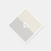 Elegant Liefdeshart met bruid & bruidegom Initiale Servet (Hoek)