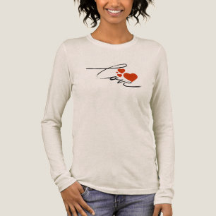 Elegant Liefdesscript Minimalistische Harten Custo Tri-Blend Shirt