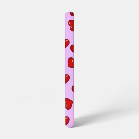 Elegant liefhebbers Rode hartritme op het paars Samsung Galaxy Hoesje (Linkerkant)