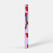 Elegant liefhebbers Rode hartritme op het paars Samsung Galaxy Hoesje (Rechterkant)