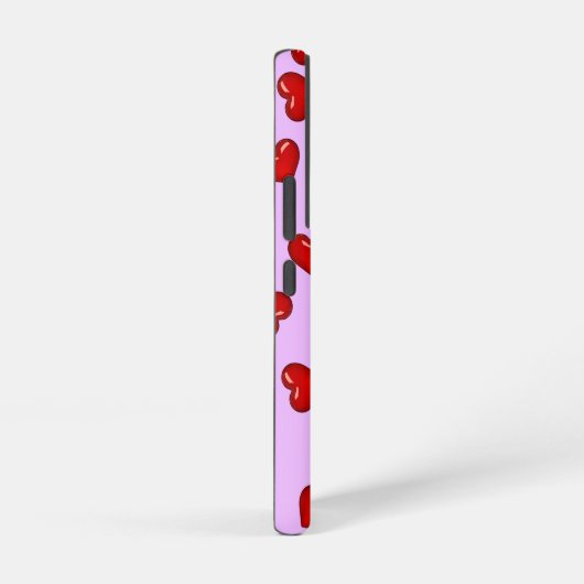 Elegant liefhebbers Rode hartritme op het paars Samsung Galaxy Hoesje (Rechterkant)