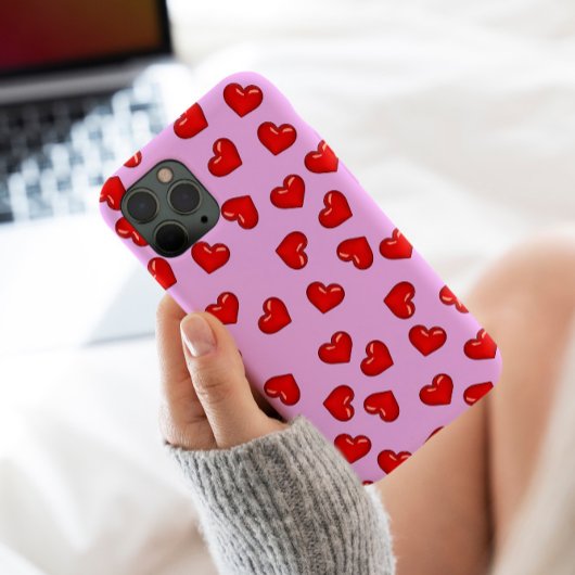Elegant liefhebbers Rood hartpatroon op zacht paar Case-Mate iPhone Case