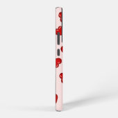 Elegant liefhebbers Rood hartpatroon op Zacht roze Samsung Galaxy Hoesje (Rechterkant)