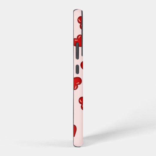 Elegant liefhebbers Rood hartpatroon op Zacht roze Samsung Galaxy Hoesje (Rechterkant)