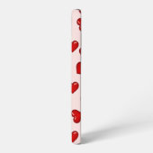 Elegant liefhebbers Rood hartpatroon op Zacht roze Samsung Galaxy Hoesje (Linkerkant)