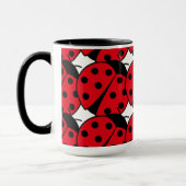 Elegant lieveheersbeestje rood zwart patroon mok (Links)