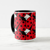 Elegant lieveheersbeestje rood zwart patroon mok (Voorkant links)