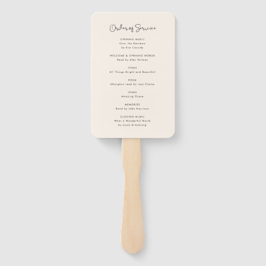 Elegant Life Celebration Order of Service Funeral Handwaaier (Achterkant)