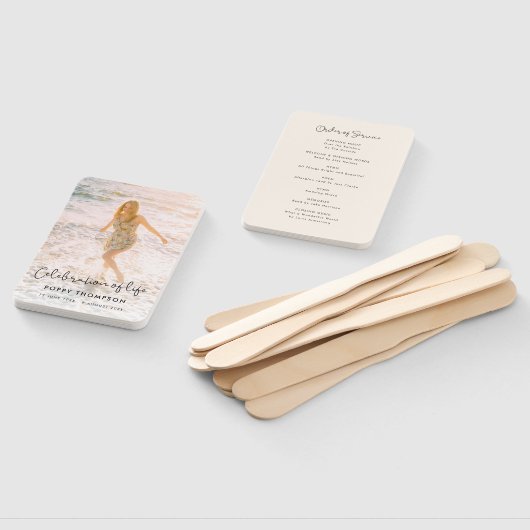 Elegant Life Celebration Order of Service Funeral Handwaaier (Niet-gemonteerd)