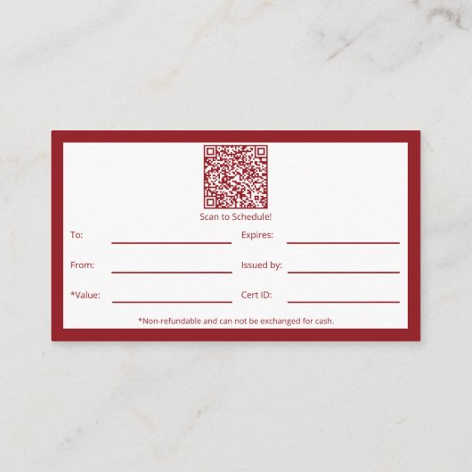 Elegant Life Coach QR Code Cadeaubon Klantenkaartje (Achterkant)