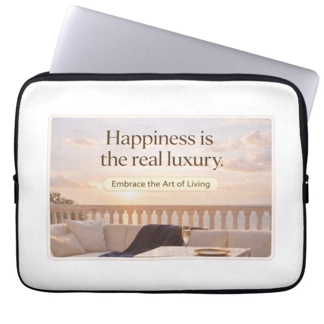 Elegant Lifestyle Quote Art Laptop Sleeve (Voorkant)