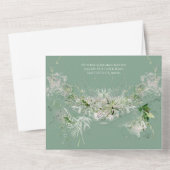 Elegant Light & Airy Delicate floral Wedding All In One Uitnodiging (Achterkant)