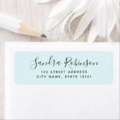Elegant light aqua blue return address labels (Insitu)